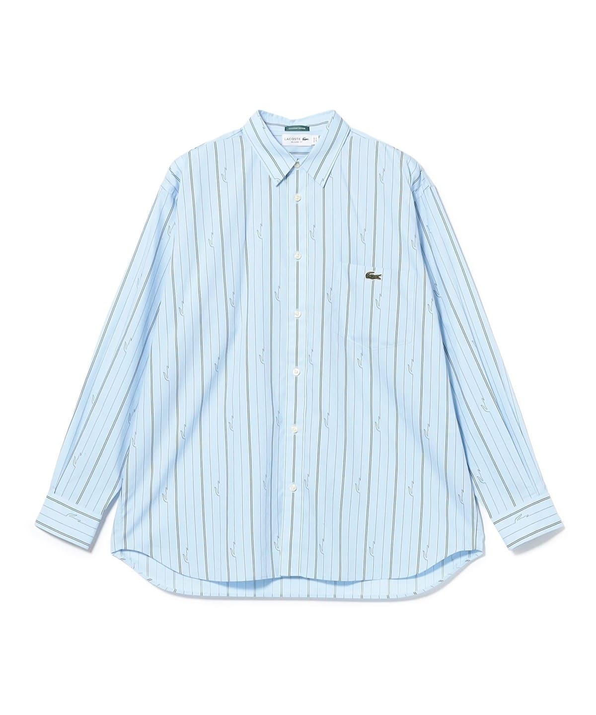 LACOSTE × BEAMS / 鱷魚圖騰條紋襯衫(日本聯名限定)
