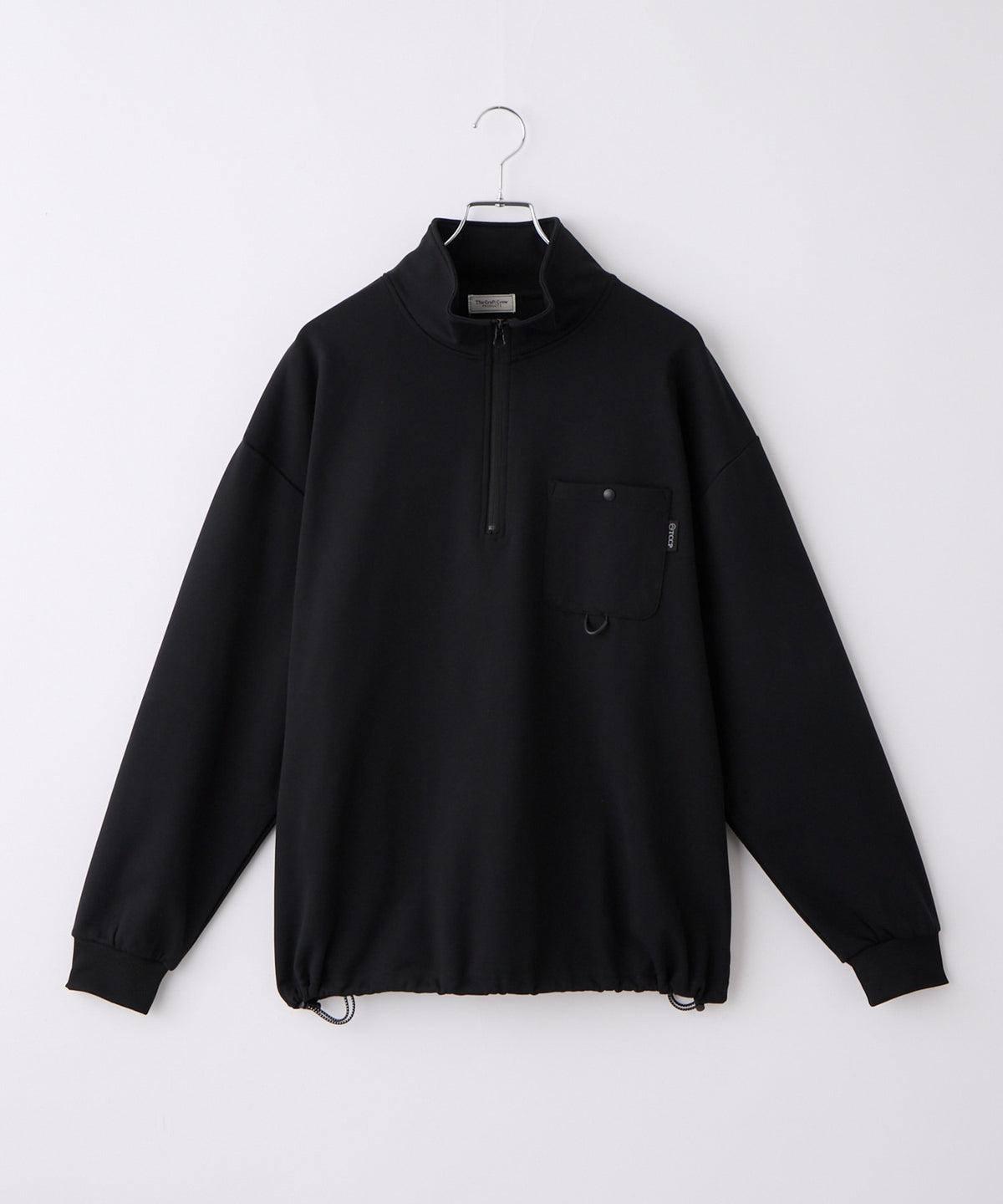 THE CRAFT CREW PRODUCTS / 四向彈性機能 半拉鍊長袖T恤(抽繩下擺)