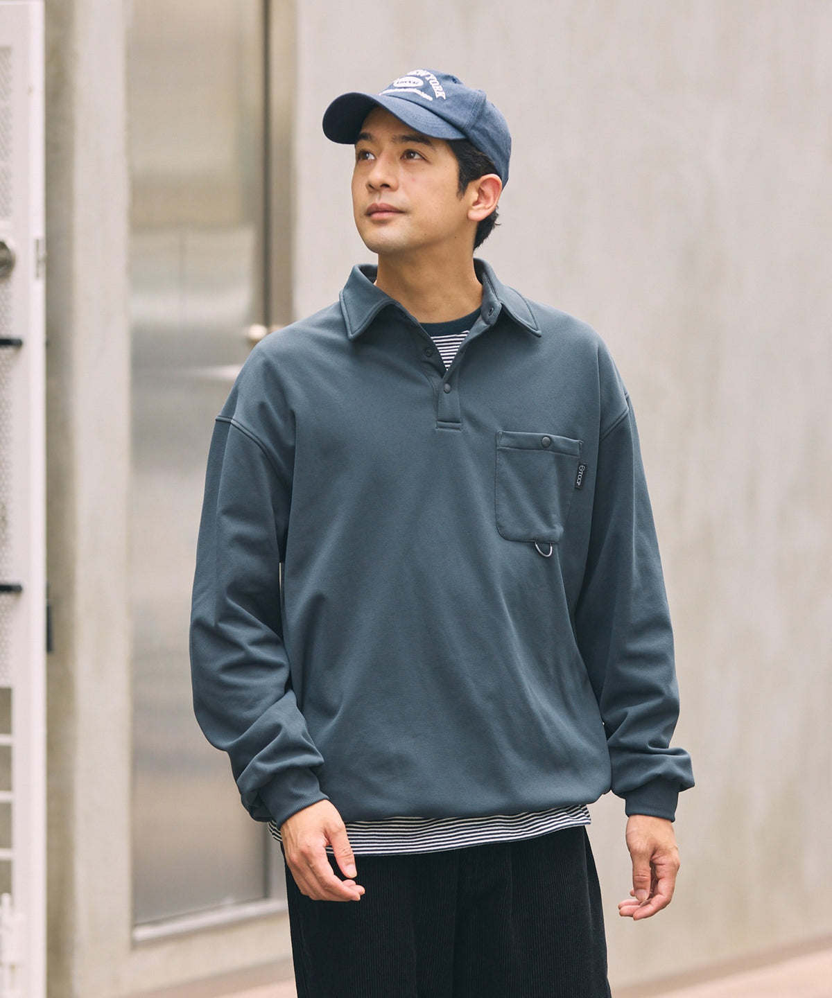 THE CRAFT CREW PRODUCTS / 四向彈性機能 長袖POLO衫(抽繩下擺)