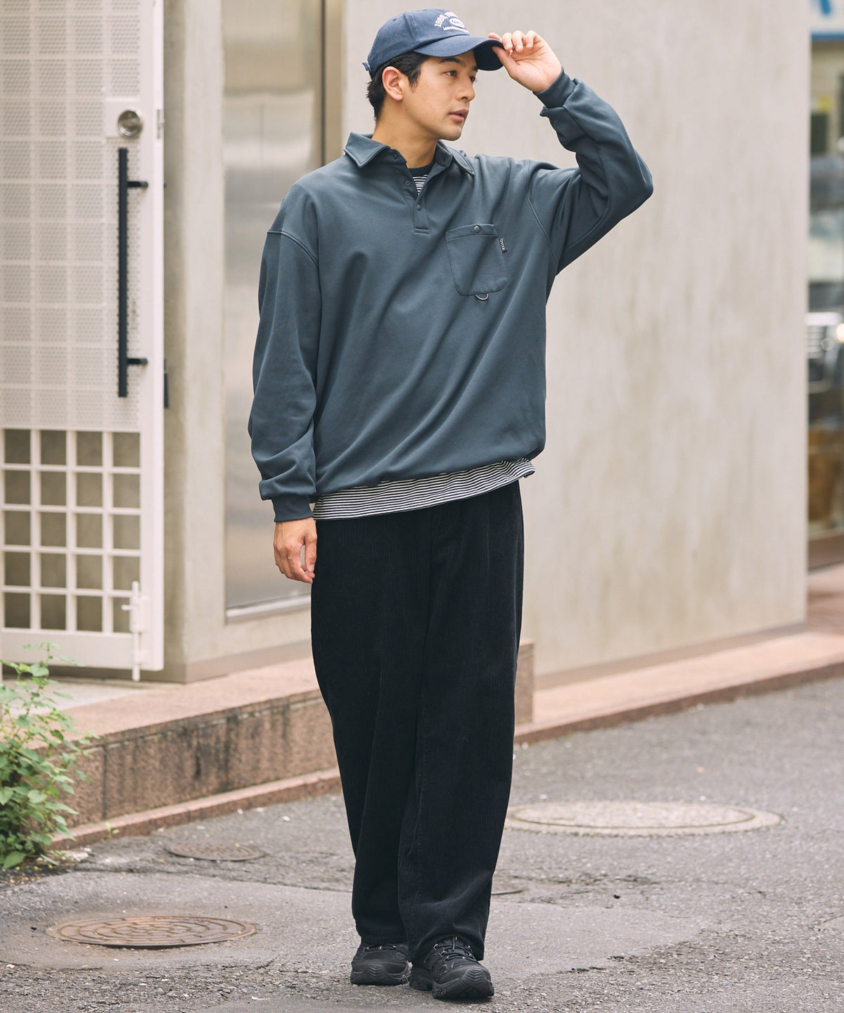 THE CRAFT CREW PRODUCTS / 四向彈性機能 長袖POLO衫(抽繩下擺)