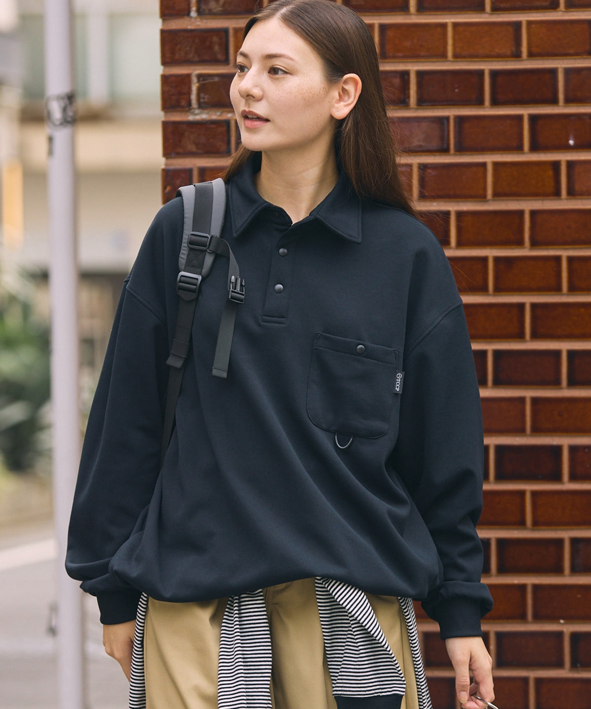 THE CRAFT CREW PRODUCTS / 四向彈性機能 長袖POLO衫(抽繩下擺)