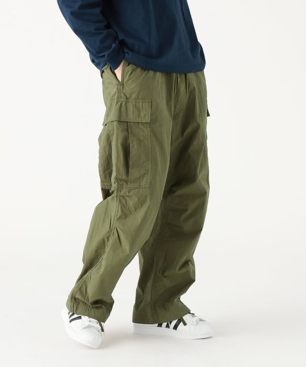 BEAMS / 多口袋機能軍風寬版褲