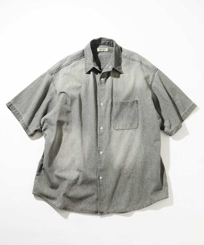 FREAK’S STORE / 寬版 丹寧 短襯衫