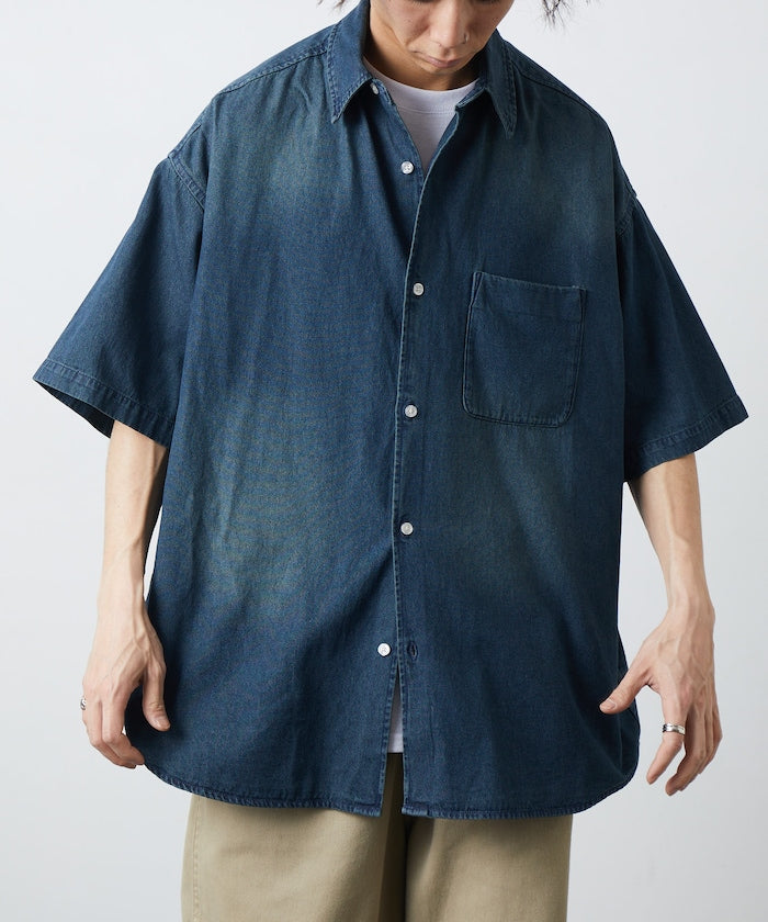 FREAK’S STORE / 寬版 丹寧 短襯衫