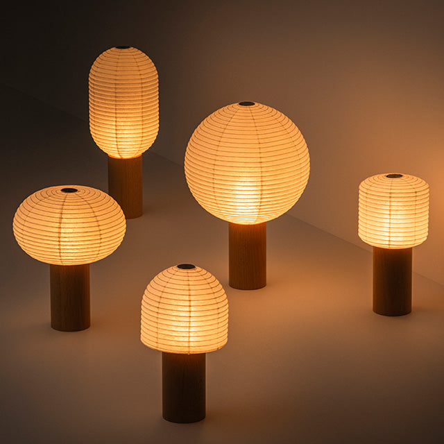 シラキ工芸 TORCHIN CIRCLE 白/ナチュラル  / 合紙攜帶桌燈