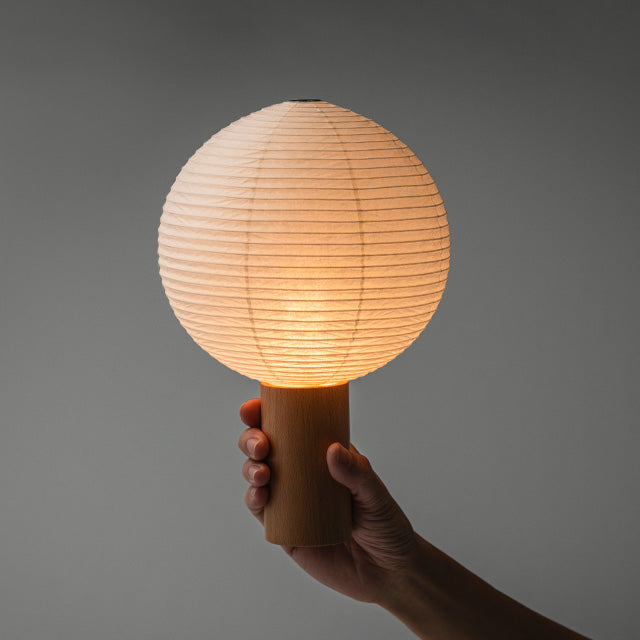 シラキ工芸 TORCHIN CIRCLE 白/ナチュラル  / 合紙攜帶桌燈