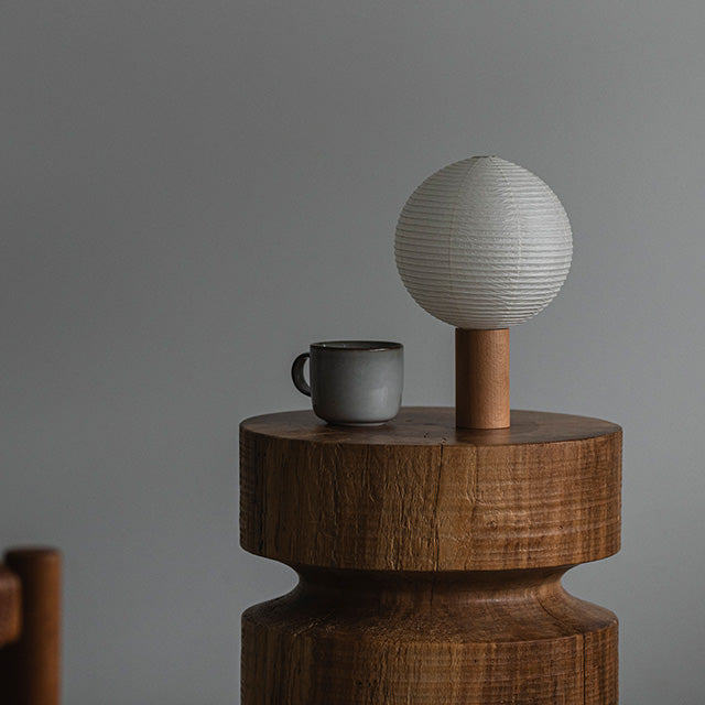 シラキ工芸 TORCHIN CIRCLE 白/ナチュラル  / 合紙攜帶桌燈