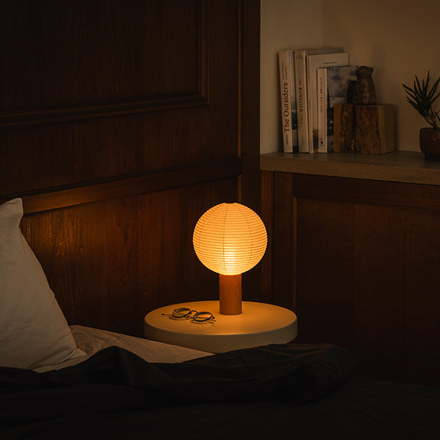 シラキ工芸 TORCHIN CIRCLE 白/ナチュラル  / 合紙攜帶桌燈