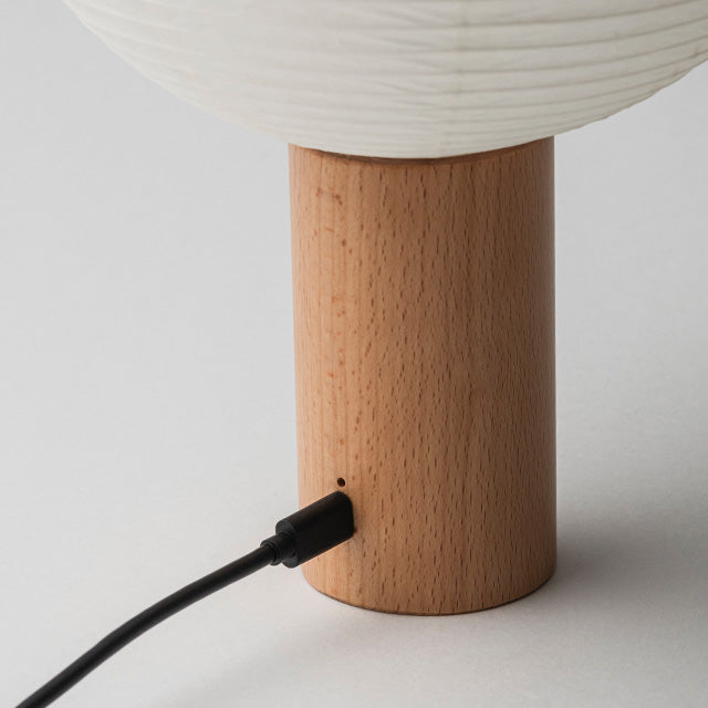 シラキ工芸 TORCHIN CIRCLE 白/ナチュラル  / 合紙攜帶桌燈