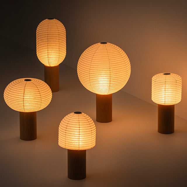 シラキ工芸 TORCHIN BELL 白/ナチュラル / 合紙攜帶桌燈