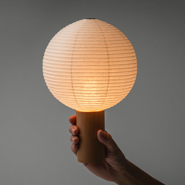 シラキ工芸 TORCHIN OVAL 白/ナチュラル / 合紙攜帶桌燈