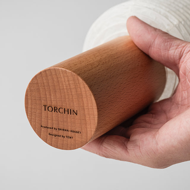 シラキ工芸 TORCHIN BELL 白/ナチュラル / 合紙攜帶桌燈