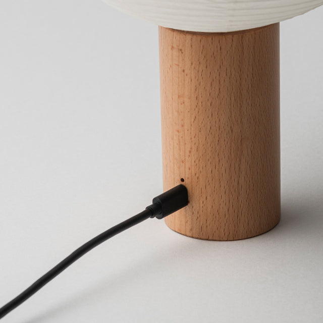 シラキ工芸 TORCHIN OVAL 白/ナチュラル / 合紙攜帶桌燈