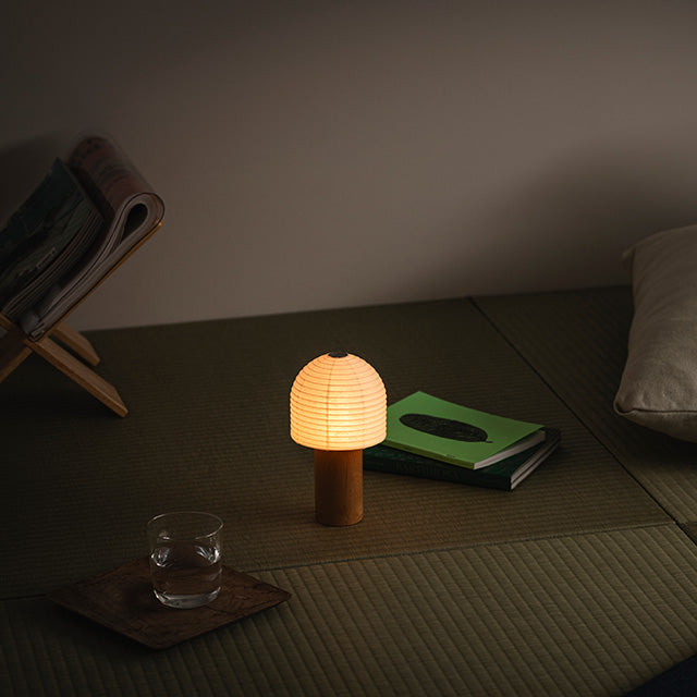 シラキ工芸 TORCHIN BELL 白/ナチュラル / 合紙攜帶桌燈