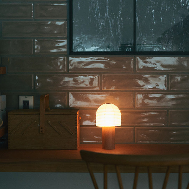 シラキ工芸 TORCHIN BELL 白/ナチュラル / 合紙攜帶桌燈