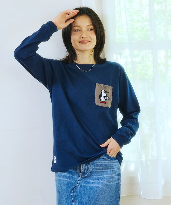 CHUMS × FREAK'S STORE/針織拼接口袋長袖T恤(日本聯名限定)