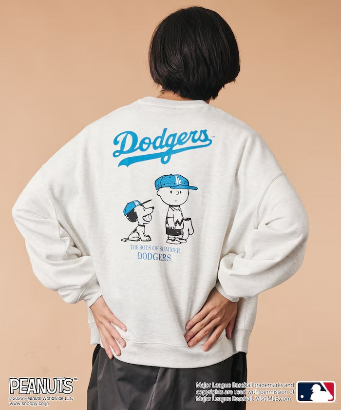 PEANUTS × MLB × FREAK'S STORE / 道奇隊背印大廓形 圓領衫(日本聯名限定)