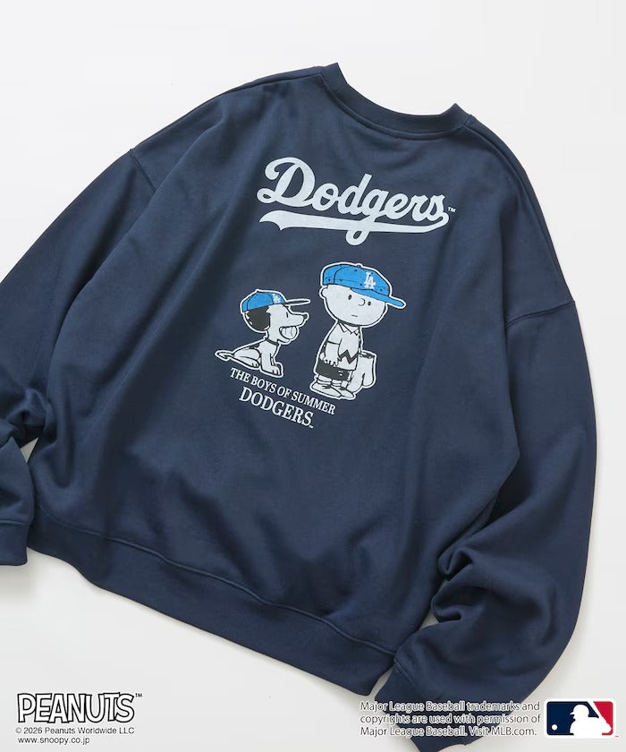 PEANUTS × MLB × FREAK'S STORE / 道奇隊背印大廓形 圓領衫(日本聯名限定)