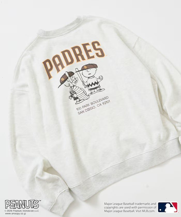 PEANUTS × MLB × FREAK'S STORE / 教士隊背印大廓形 圓領衫(日本聯名限定)