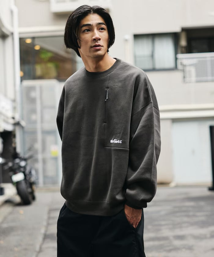 WILD THINGS × FREAK'S STORE / 小標 拉鍊口袋 圓領衫(日本聯名限定)