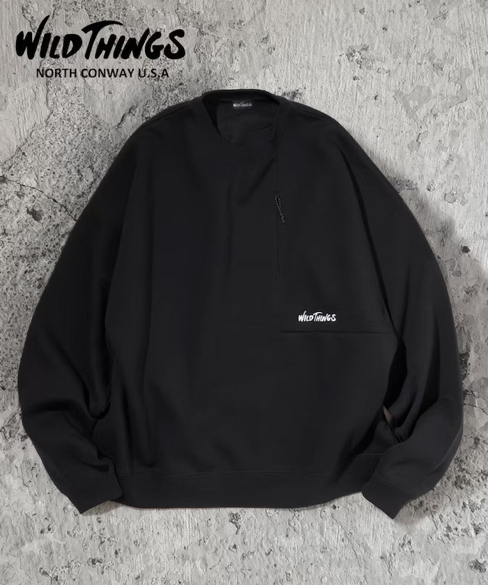 WILD THINGS × FREAK'S STORE / 小標 拉鍊口袋 圓領衫(日本聯名限定)