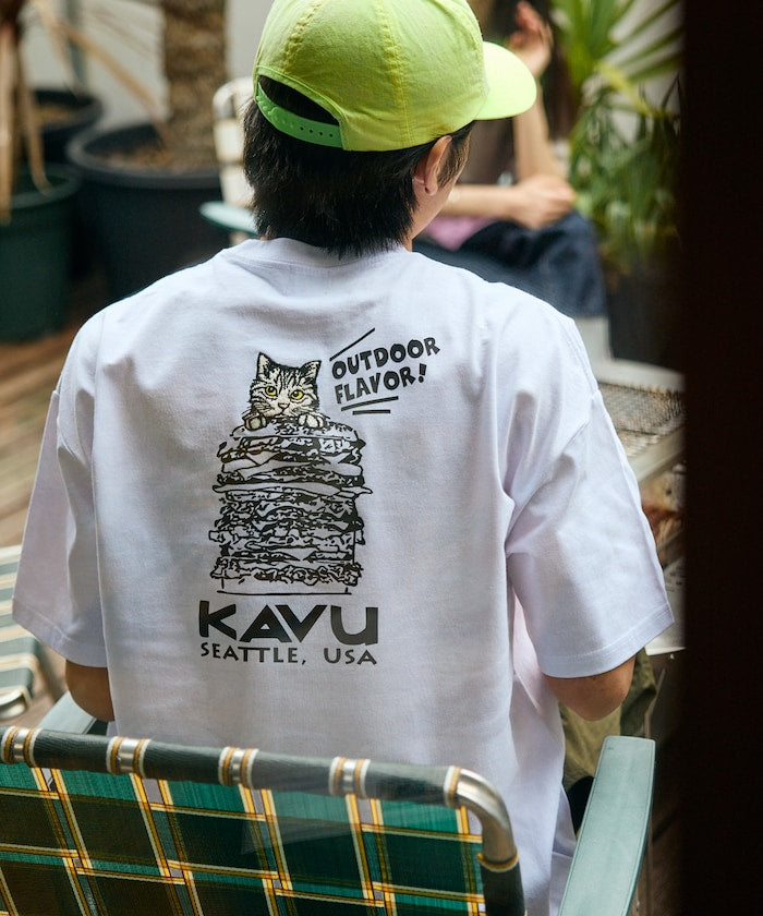 KAVU × FREAK'S STORE / 漢堡貓刺繡 短袖T恤