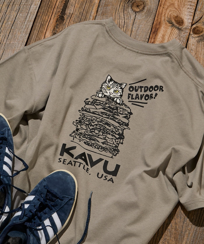 KAVU × FREAK'S STORE / 漢堡貓刺繡 短袖T恤