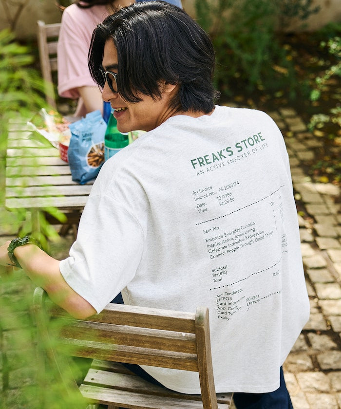 FREAK'S STORE / 收據圖像 背面印花 短袖T恤