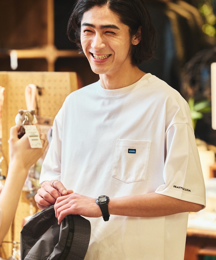 KAVU × FREAK'S STORE / 刺繡口袋短袖T恤