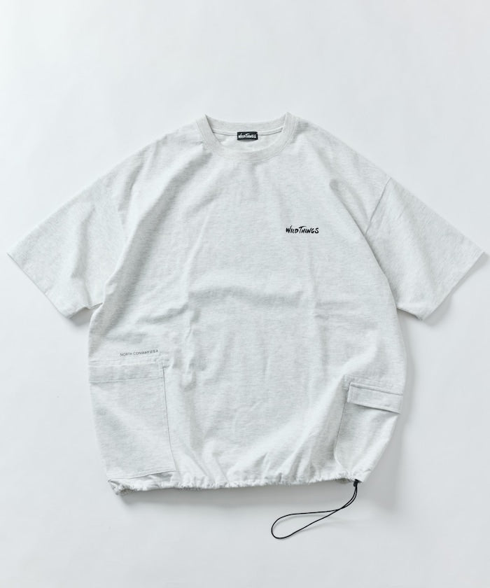 WILD THINGS×FREAK'S STORE / 別注側袋設計 抽繩下擺 短袖T恤