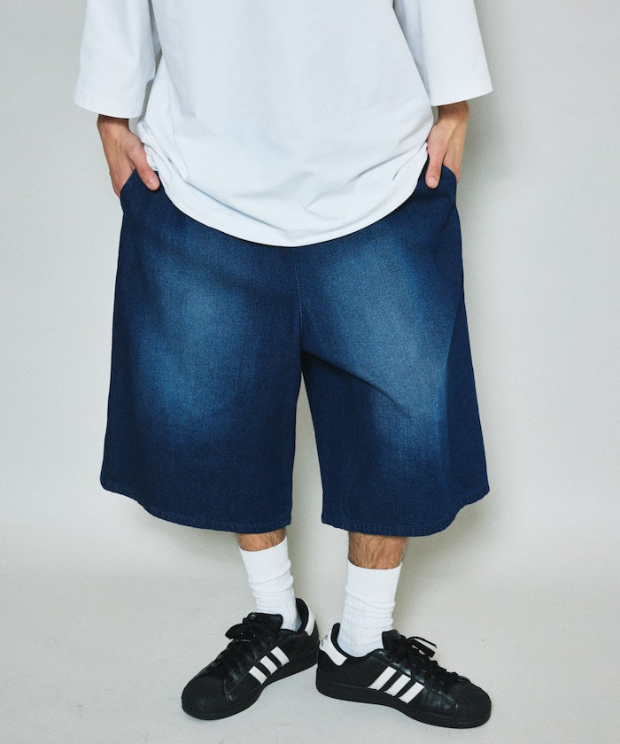 FREAK’S STORE / 復古水洗 牛仔鬆緊短褲