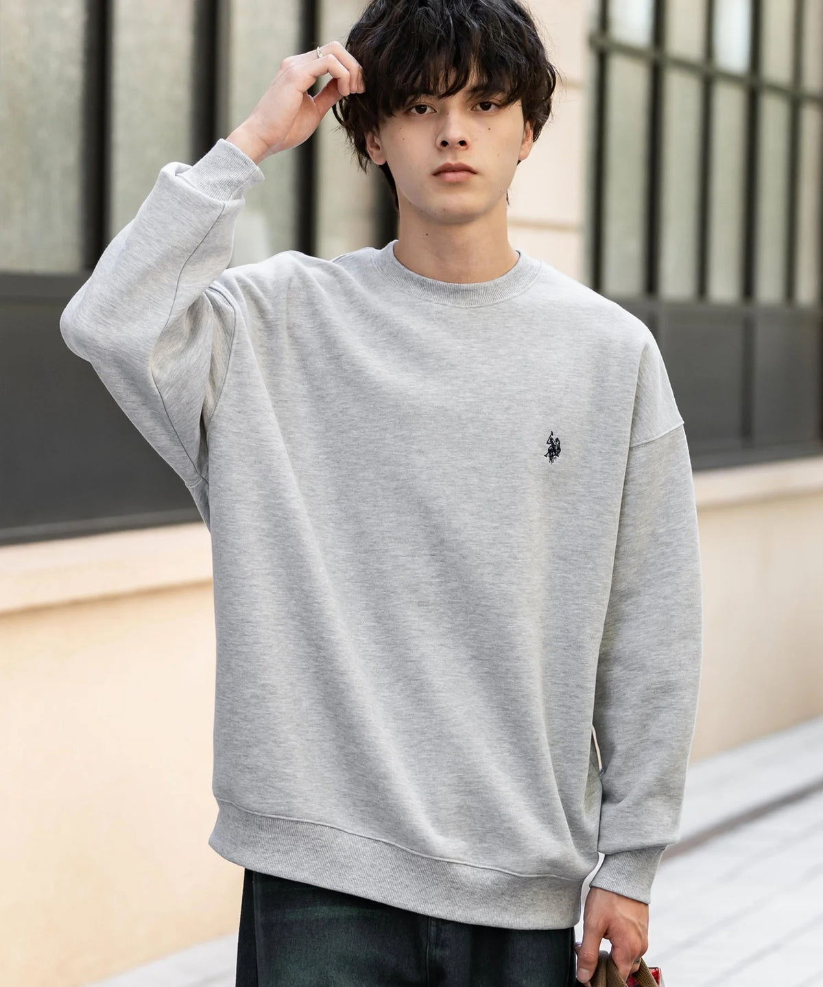 U.S. POLO ASSN. / 寬鬆刷毛刺繡 圓領衫(日本聯名限定)