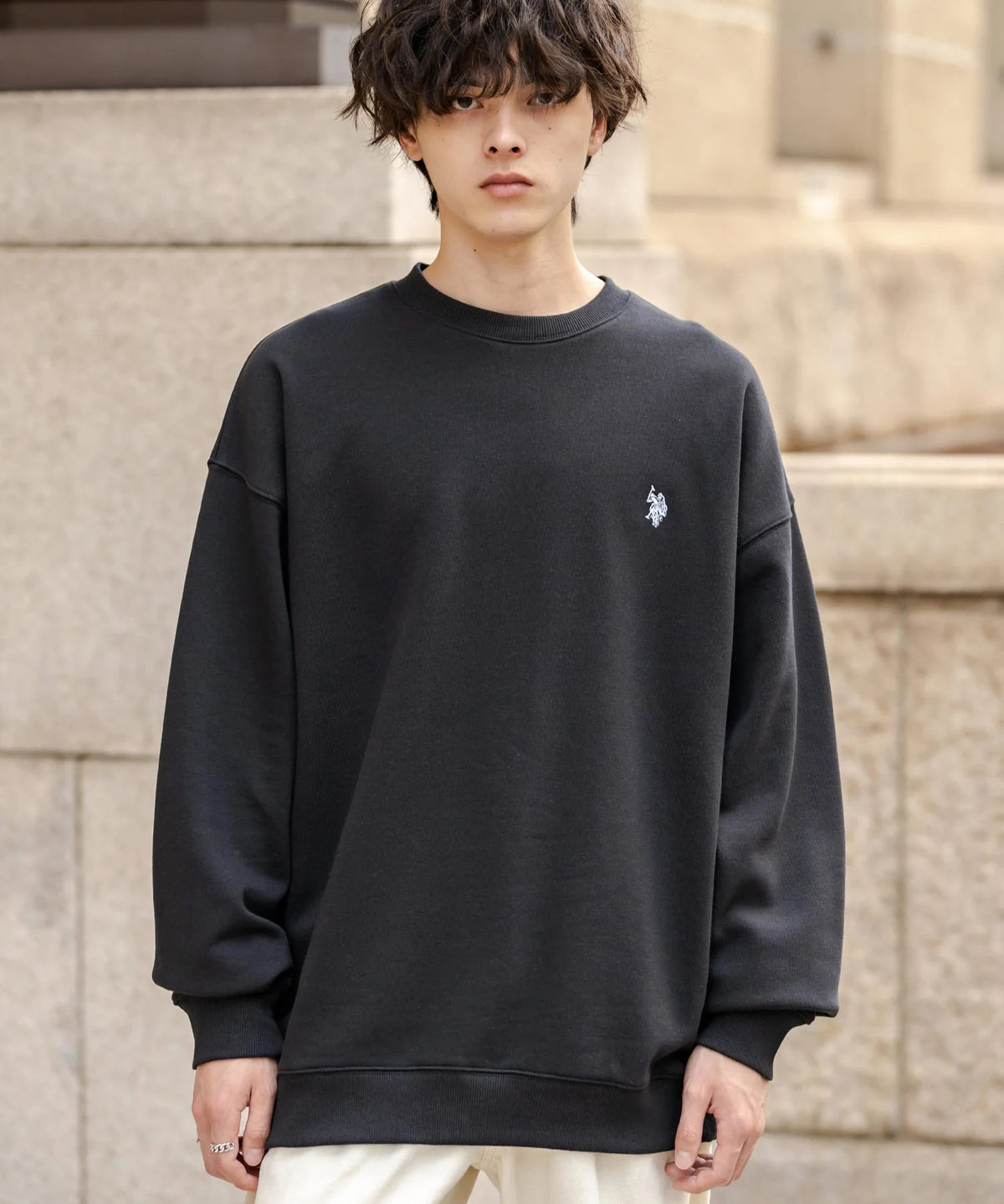 U.S. POLO ASSN. / 寬鬆刷毛刺繡 圓領衫(日本聯名限定)