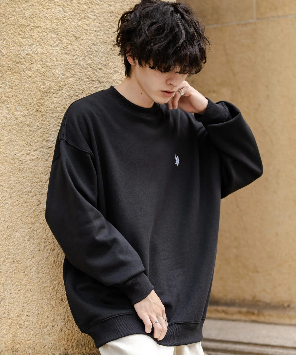 U.S. POLO ASSN. / 寬鬆刷毛刺繡 圓領衫(日本聯名限定)