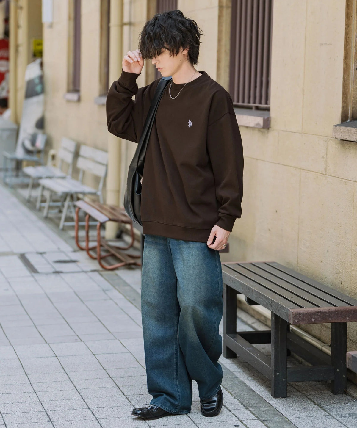 U.S. POLO ASSN. / 寬鬆刷毛刺繡 圓領衫(日本聯名限定)