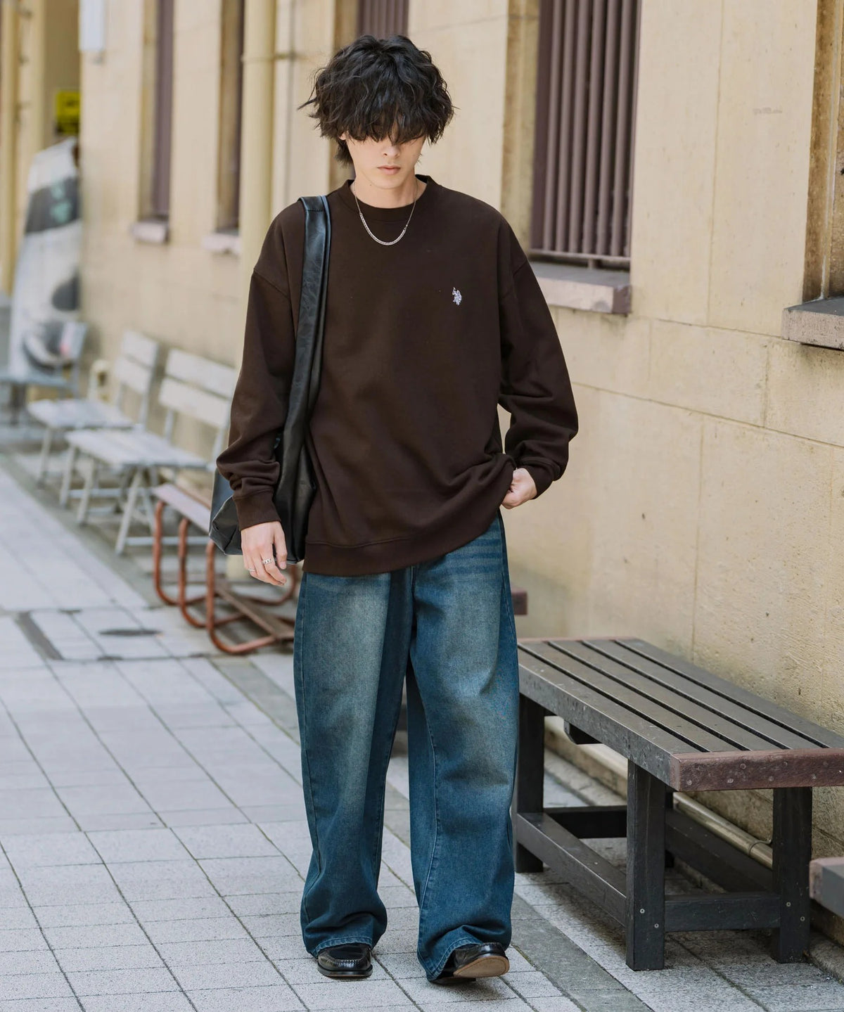 U.S. POLO ASSN. / 寬鬆刷毛刺繡 圓領衫(日本聯名限定)