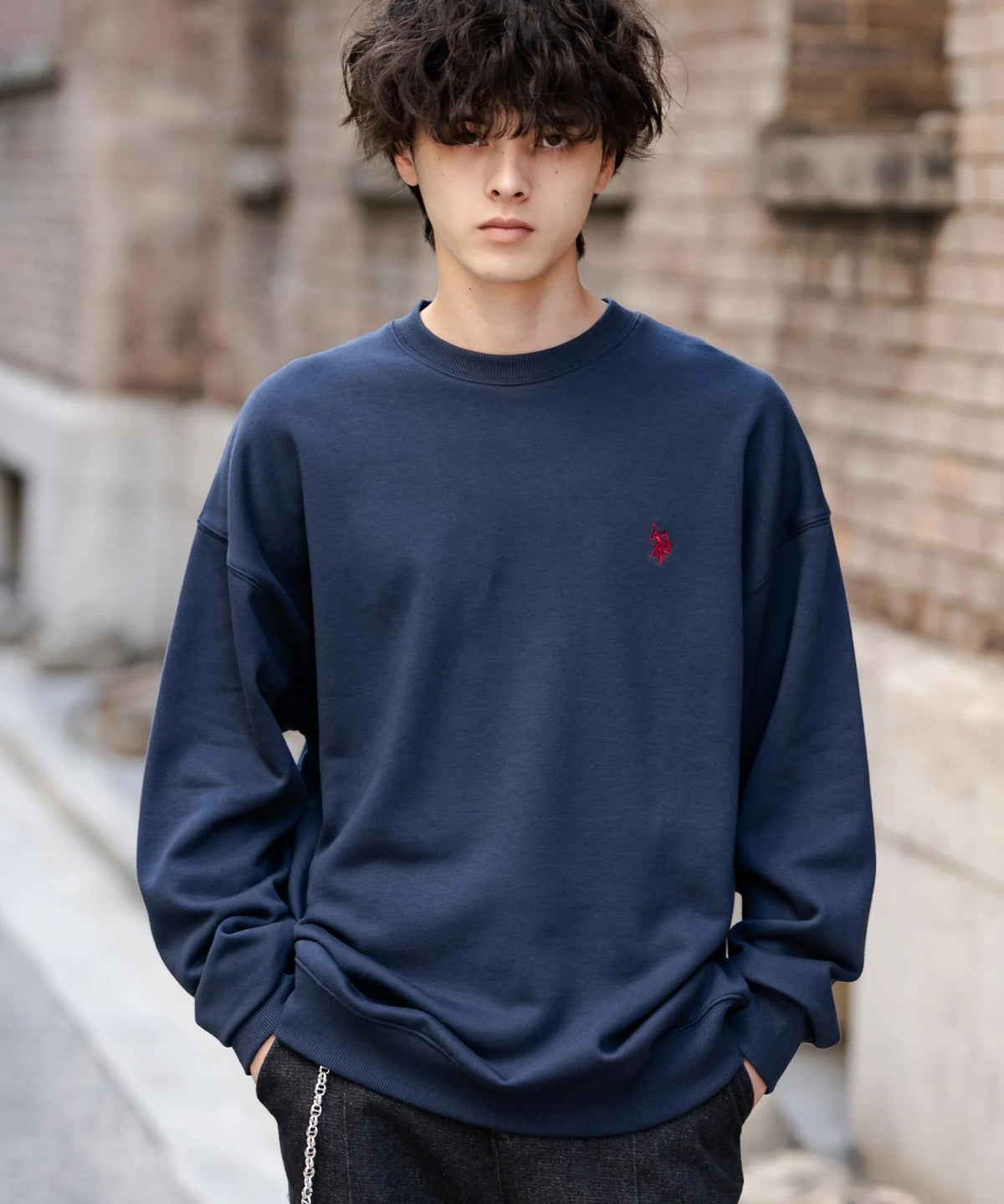 U.S. POLO ASSN. / 寬鬆刷毛刺繡 圓領衫(日本聯名限定)