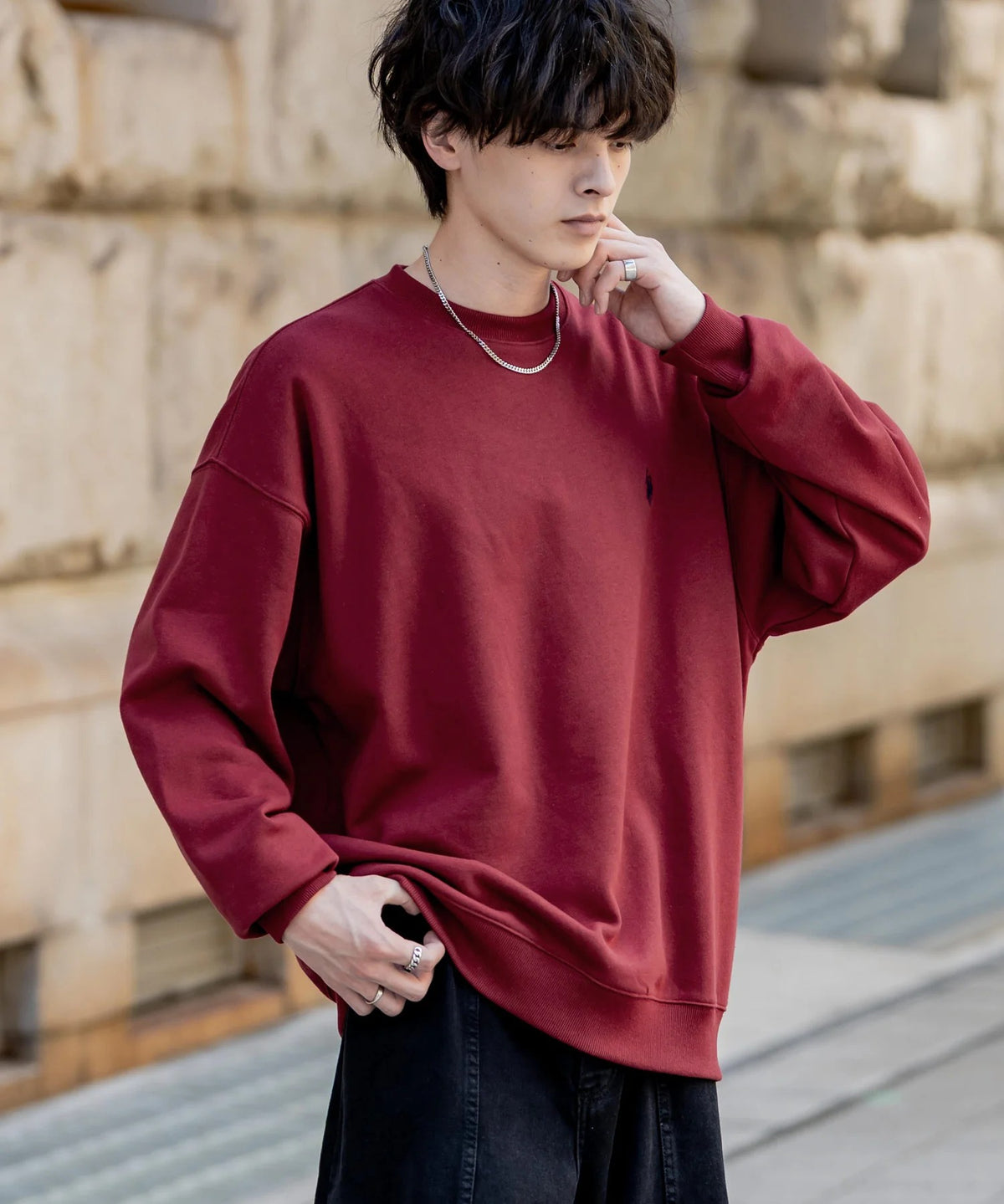 U.S. POLO ASSN. / 寬鬆刷毛刺繡 圓領衫(日本聯名限定)