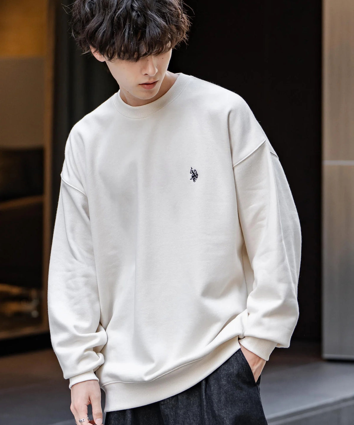 U.S. POLO ASSN. / 寬鬆刷毛刺繡 圓領衫(日本聯名限定)