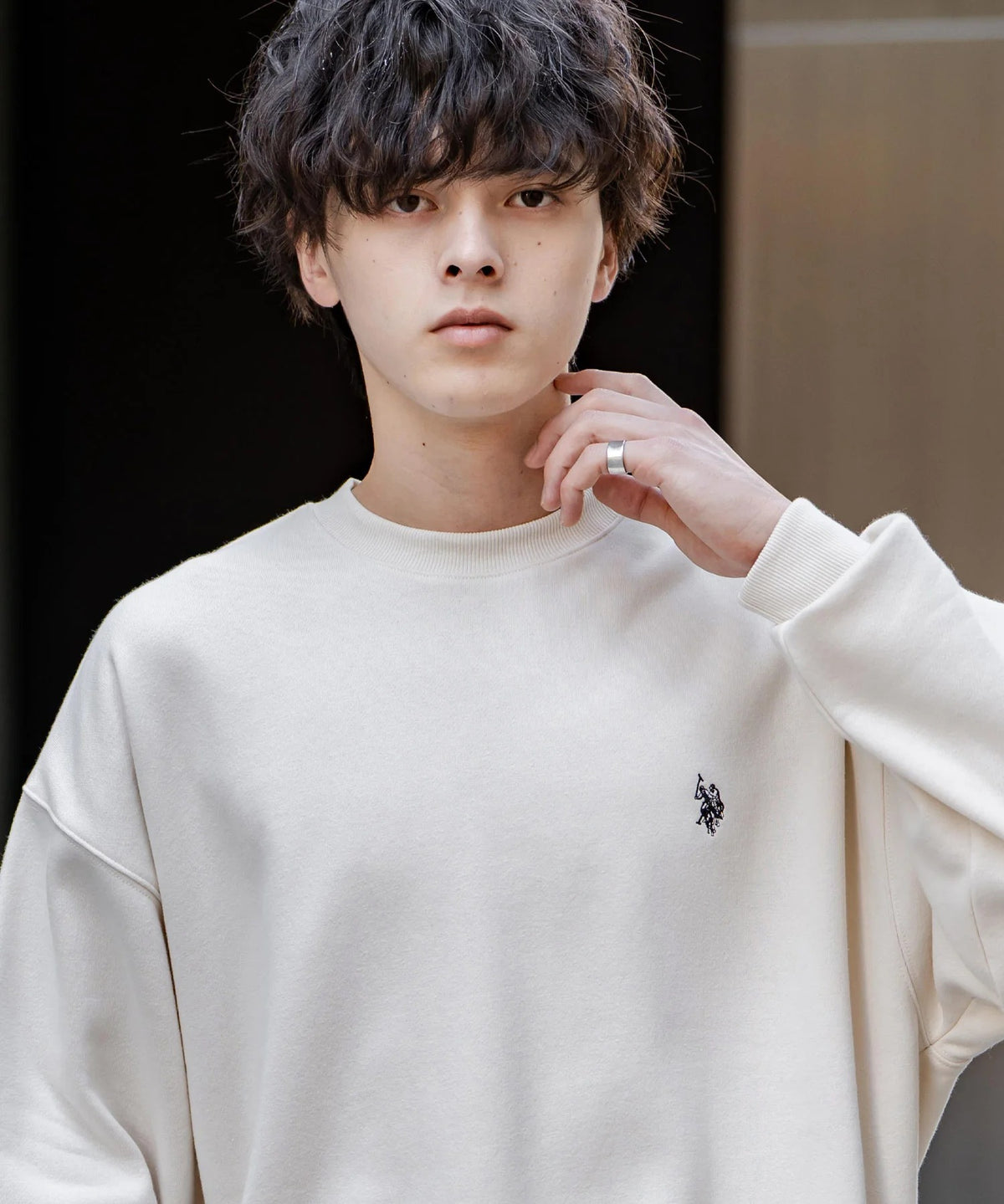 U.S. POLO ASSN. / 寬鬆刷毛刺繡 圓領衫(日本聯名限定)