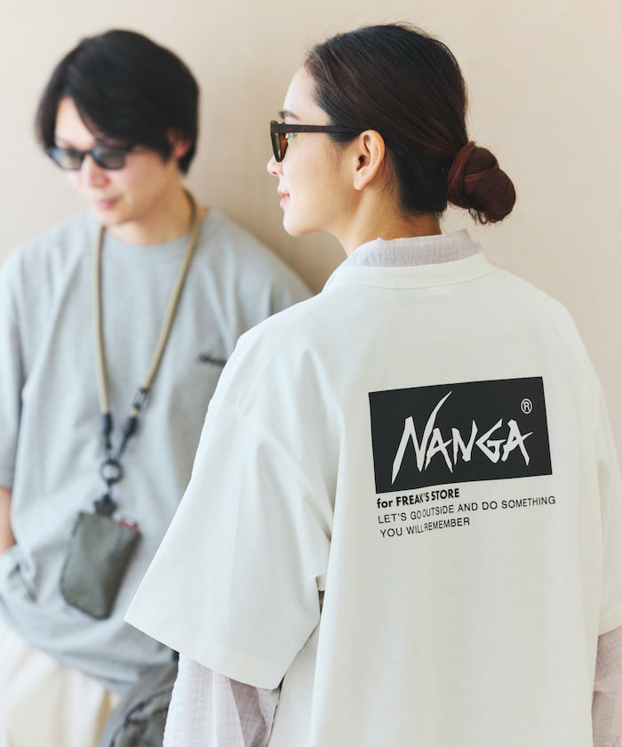 NANGA 別注 刺繍 ECO HYBRID LOGO TEE / 環保混紡刺繡標誌寬版T恤