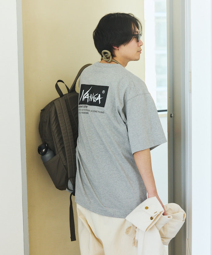 NANGA 別注 刺繍 ECO HYBRID LOGO TEE / 環保混紡刺繡標誌寬版T恤