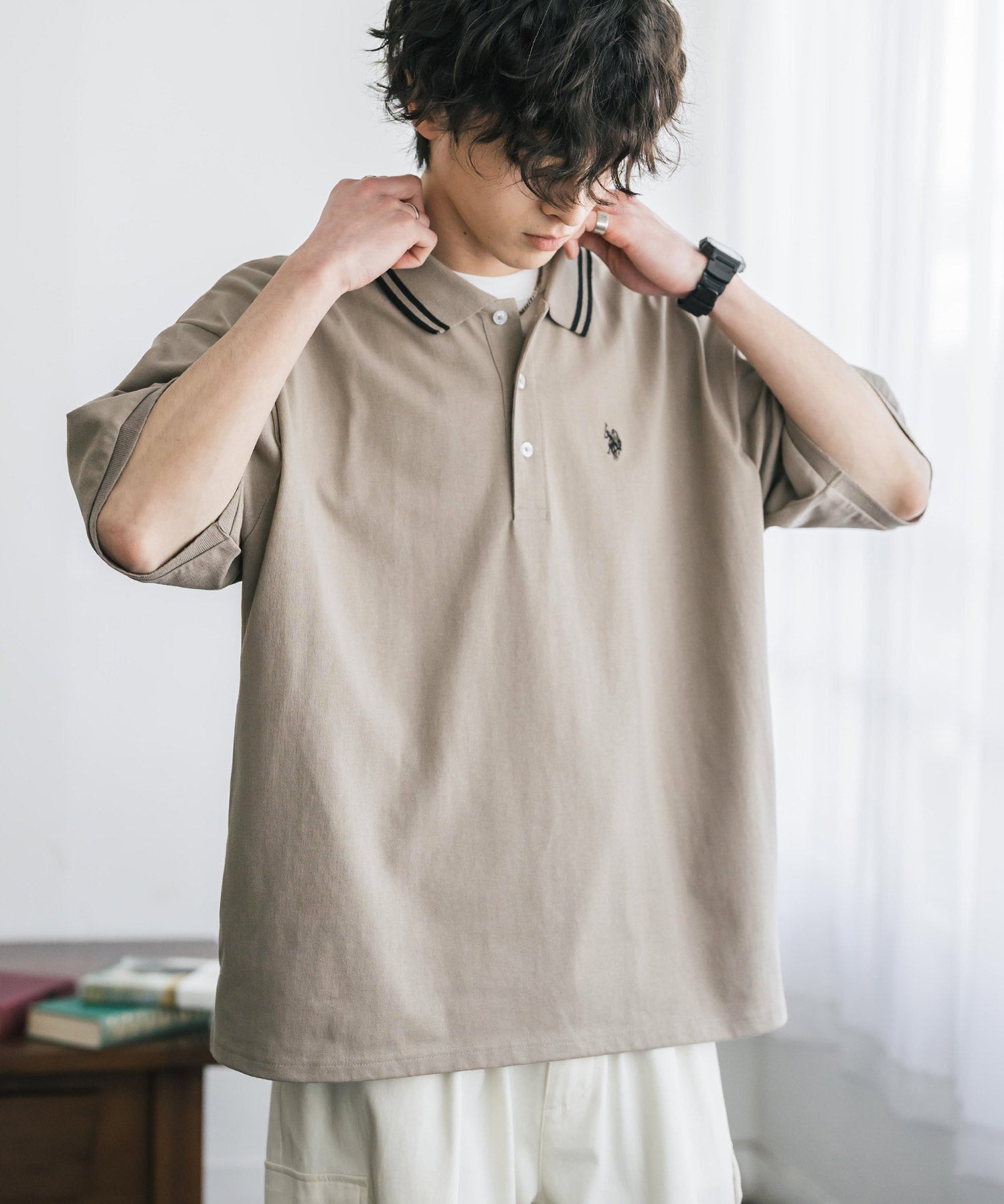 U.S. POLO ASSN. / 刺繡標誌天竺短袖Polo衫