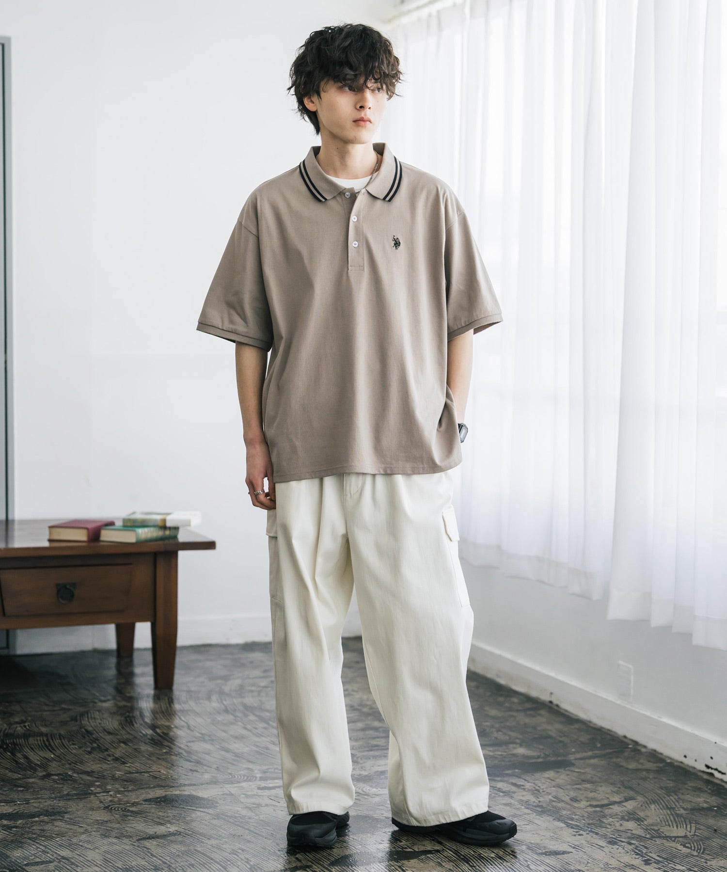 U.S. POLO ASSN. / 刺繡標誌天竺短袖Polo衫