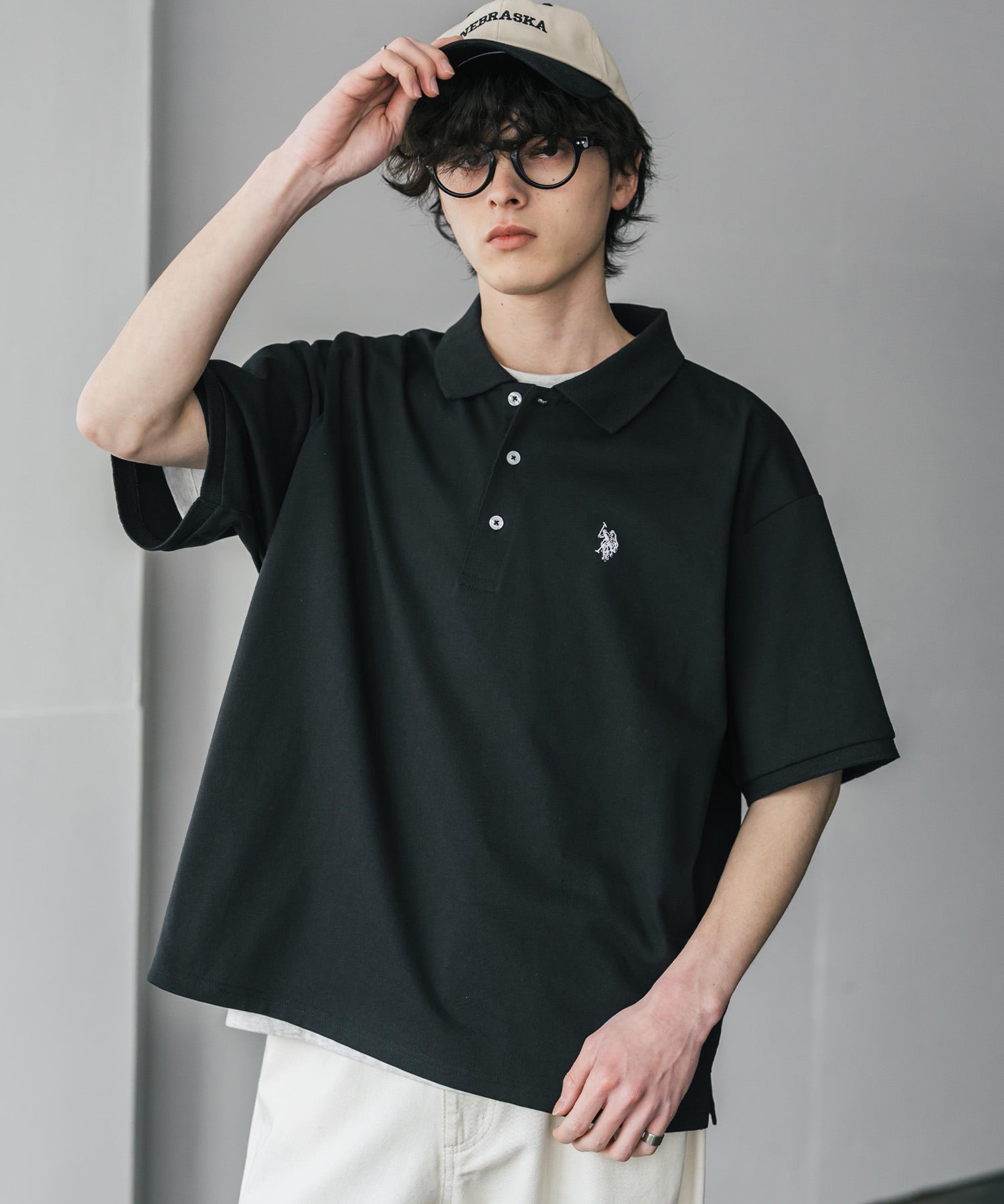 U.S. POLO ASSN. / 刺繡標誌天竺短袖Polo衫