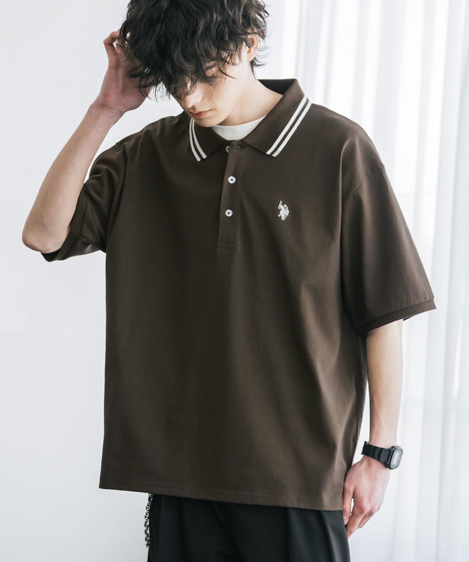 U.S. POLO ASSN. / 刺繡標誌天竺短袖Polo衫