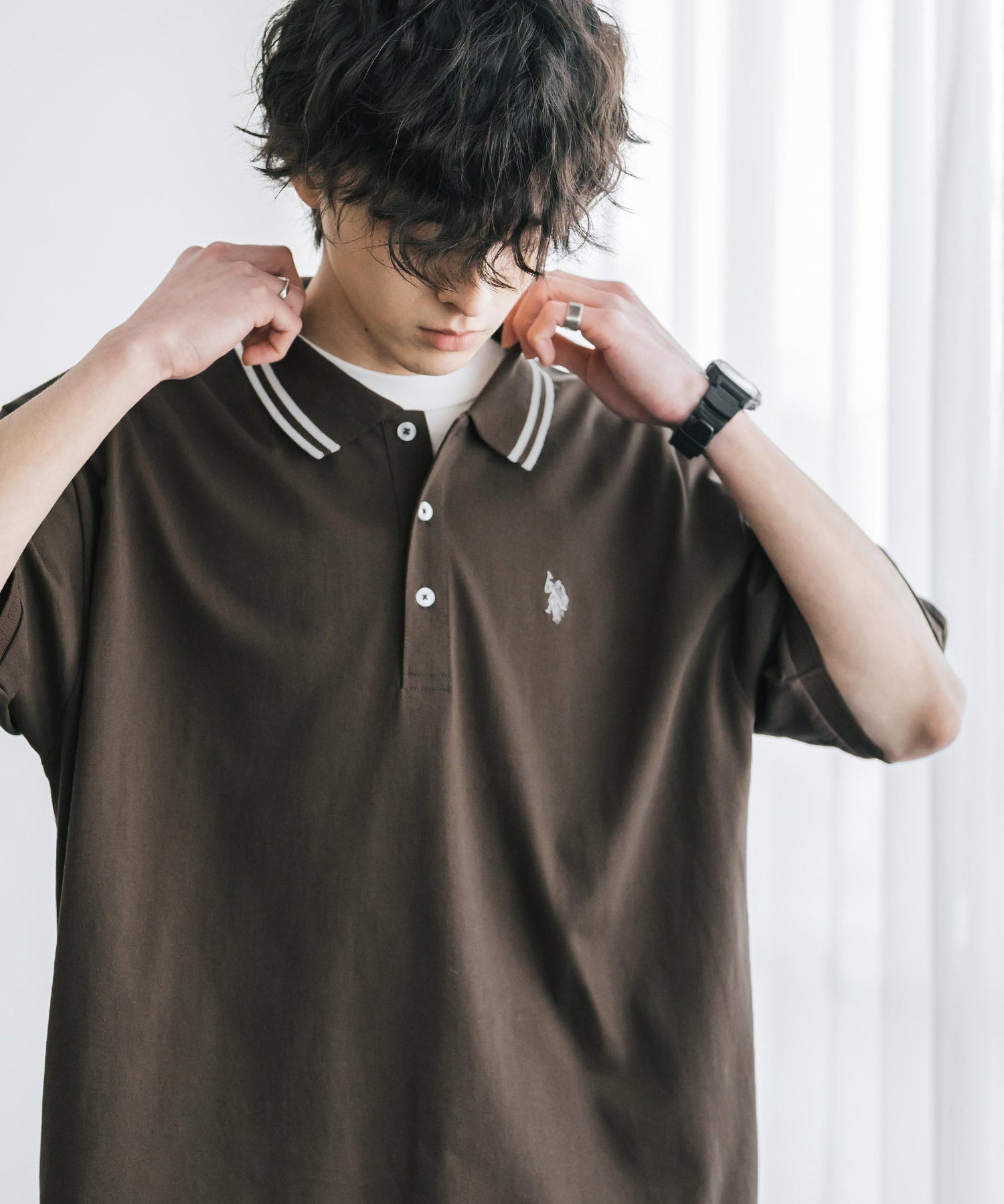 U.S. POLO ASSN. / 刺繡標誌天竺短袖Polo衫