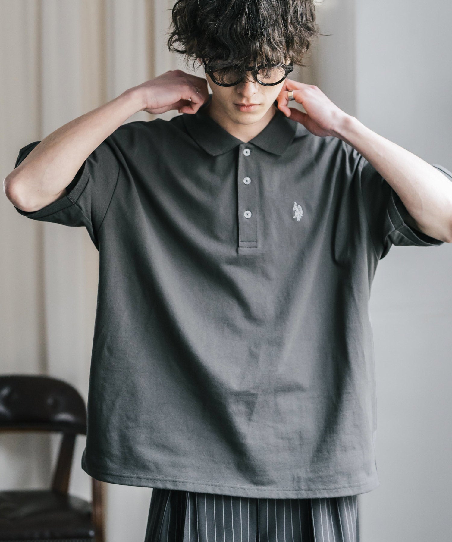 U.S. POLO ASSN. / 刺繡標誌天竺短袖Polo衫