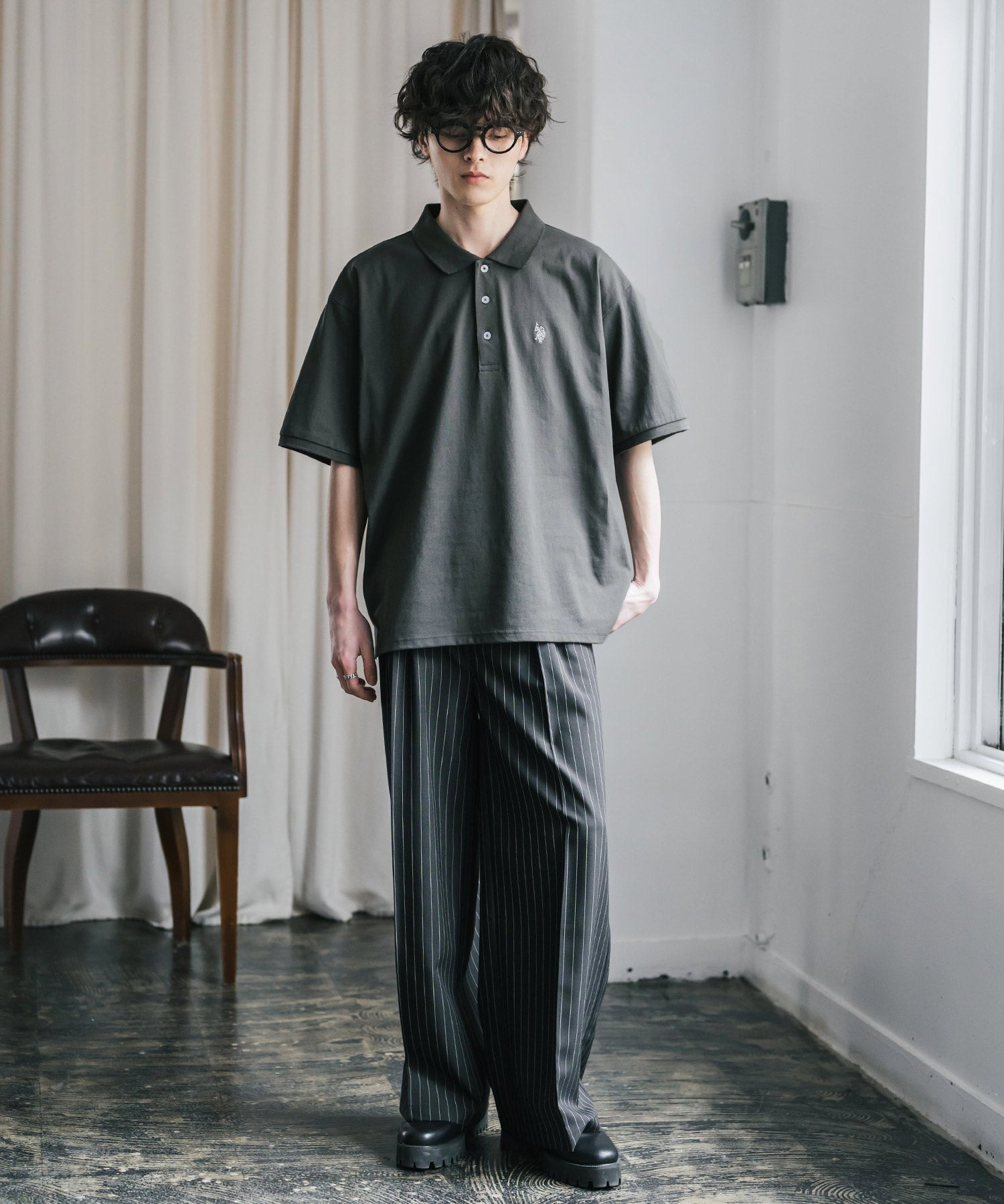 U.S. POLO ASSN. / 刺繡標誌天竺短袖Polo衫