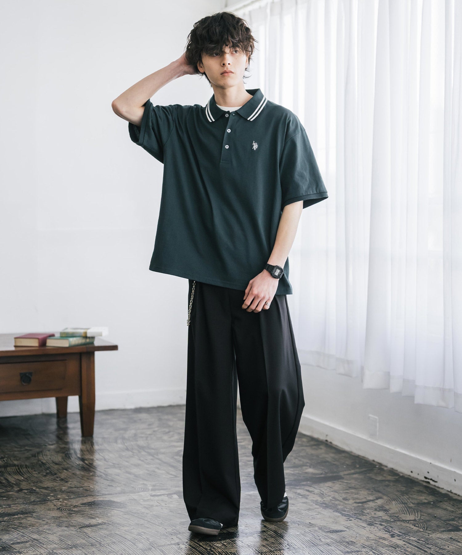 U.S. POLO ASSN. / 刺繡標誌天竺短袖Polo衫